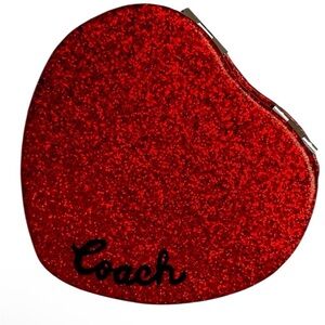 Coach NWT Mirror Compact Red Sparkle Heart